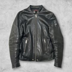 DIESEL Lamb Leather Single Rider's Jacket - Black