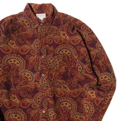 90's バナナリパブリック サファリ＆トラベル ペイズリー柄 コットン コーデュロイ ボタンダウン シャツ (L) 総柄 バナリパ 90年代 旧タグ アメリカ古着 USED ビンテージ ヴィンテージ