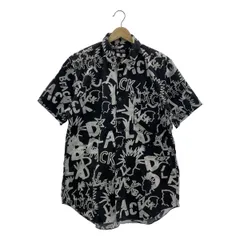 BLACK COMME des GARCONS / ブラックコムデギャルソン | 2016SS | 総柄 ロゴ レギュラーカラー シャツ | L | ブラック/ホワイト | メンズ