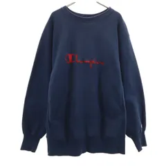 Champion チャンピオン 90s USA製 オールド 刺繍タグ 長袖 リバースウィーブ スウェット トレーナー XL ネイビー メンズ 古着