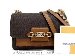 ■新品■未使用■ MICHAEL KORS マイケルコース MK柄 PVC×レザー チェーン ショルダーバッグ レディース ブラウン系 AS6033