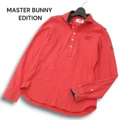 MASTER BUNNY EDITION マスターバニー パーリーゲイツ ゴルフ 通年 ロゴ刺繍★ 長袖 ポロシャツ Sz.4 メンズ 日本製