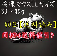 【送料込み】国産冷凍マウスLLサイズ×40匹(30g〜40g)