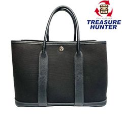 HERMES エルメス ガーデンパーティーTPM トートバッグ　ハンドバッグ ブラック トワルアッシュ ネゴンダ □O刻印 【240005007123】