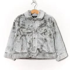 コムサイズム ファージャケット ボアブルゾン アウター キッズ 女の子用 M(110-120)サイズ グレー COMME CA ISM 【中古】
