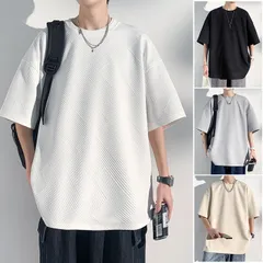 tシャツ メンズ 夏服 丸首 半袖 無地 速乾性 大きいサイズ 柔らかい 軽い ファッション ゆったり 涼しいxuanya20
