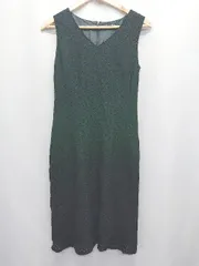 ◇ ⊂ COMME CA ISM コムサイズム 総レース ノースリーブ 膝丈 ワンピース サイズL ブラック レディース E  【1411130009204】