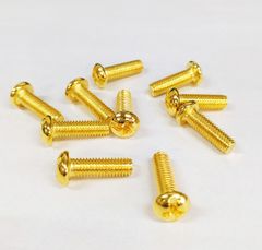 送料無料(+)トラスねじ M5 ゴールドメッキ 金メッキ 10個セット TRS-0001