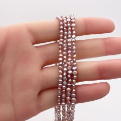 淡水パール 真珠 バロック フラット ボタン 3mm 4mm パープル系マルチカラー 極小 小粒 連19cm tp0012 ハンドメイド 素材 パーツ ビーズ ルース