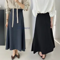 スカート フレアスカート 春夏 大きいサイズ レディース ハイウエスト オフィス無地 ロング マキシスカート ふんわり フェミニン 大人 Aラインスカート  vii3x284253