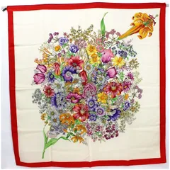 希少✨オールド グッチ ヴィンテージ フローラル フラワー 花柄 スカーフ 花瓶 希少✨オールド グッチ ヴィンテージ フローラル フラワー 花柄