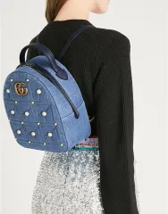 【美品】 グッチ GUCCI バックパック リュック GGマーモント デニム 楽天市場】グッチ GUCCI リュック GGマーモント デニム/フェイク