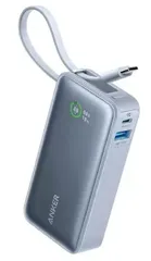 【グレイッシュブルー】Anker NANO モバイルバッテリー USB-Cケーブル一体型 最大出力30W A1259031 急速充電 コンパクト 持ち運び