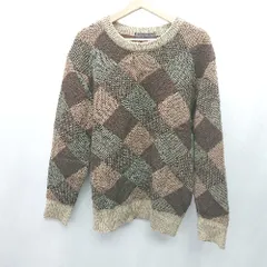 ◇ ⊇ SENSE OF PLACE by URBAN RESEARCH 総柄 長袖 ニット セーター サイズL ブラウン系 メンズ E  【1412090050060】