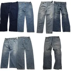 古着卸 まとめ売り USA製 リーバイス デニム パンツ 7枚セット (メンズ 40 /42 /44 /58 ) フェード インディゴブルー 中古 古着 NB7693