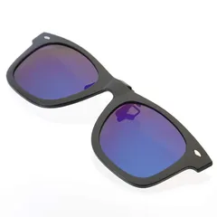 GoodsLand 超軽量 クリップ オン サングラス 跳ね上げ ウェリントン 偏光 UV 400 カット メンズ レディース GD-CLGL-MRBL