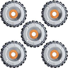 LEONTOOL 木彫チェーンディスク チェーンソー用ディスク砥石 丸型チェーンソー用ホイール チェンソー用ディスク研削ホイール ディスクグラインダー 刃 木材 切断 5本セット 直径100mm 穴径16mm 枝切り(オレンジ,  100mm)