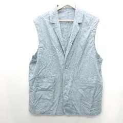 ◇ antiqua アンティカ リネン使用 ノースリーブ ベスト サイズM ライトブルー系 レディース E  【1408220026425】