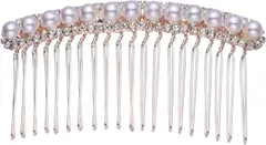 【在庫処分】Frcolor ヘアコーム パールコーム ラインストーン 髪飾り ヘアピン 髪留め ヘアアレンジ 結婚式 卒業式 パーティー 和装 ヘッドドレス 夜会巻き
