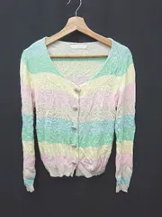 ◇ ⊂ franche lippée フランシュリッペ 長袖 カーディガン サイズM ベージュ マルチ レディース E  【1506250014266】