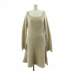 ナチュラルビューティーベーシック NATURAL BEAUTY BASIC 24AW ツイードミニワンピース ニット ラメ 長袖 M ベージュ 017-4247053 /NQ