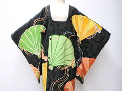 【京松】【着物】アンティーク 道行コート 檜文 ロング丈 身丈約120.5cm 裄丈約64cm r7z01-40