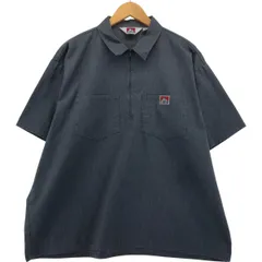 古着 90年代 ベンデイビス BEN DAVIS ハーフジップ 半袖 ワークシャツ ボックスシャツ メンズXXL相当 ヴィンテージ/eaa552991