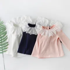 襟フリル長袖シャツ　海外子供服