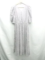 ◇ ⊂ GRL グレイル 総柄 半袖 ロング丈 ワンピース サイズL ライトグレー ベージュ レディース E  【1501230025874】