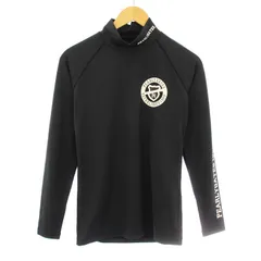 パーリーゲイツ PEARLY GATES 053-266809 カットソー アンダーシャツ 長袖 ハイネック ロゴプリント ストレッチ ゴルフウェア 3 黒 ブラック /KU