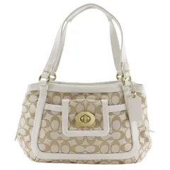 【COACH】コーチ シグネチャー クリケット 13604 キャンバス×レザー ベージュ レディース トートバッグ