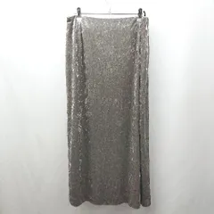 ◇ ⊇ UNTITLED　アンタイトル ベロア素材 ロング フレア スカート サイズ42 グレー系 レディース E  【1506300025709】