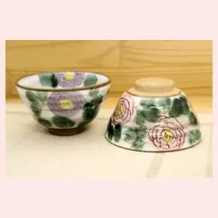 ばら　飯碗（１種選択／２種類）　26132,26133　※陶器,瀬戸物,贈り物,個性的,ギフト,プレゼント,シリーズ,高級感,高品質,日本製,レトロモダン,かわいい,可愛い,和食器,ローズ,薔薇,エレガント,フラワー,花柄,手描き,絵柄,伝統,ご飯,お茶碗