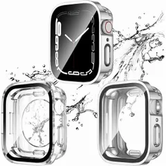 【2枚セット】Apple Watch 用 防水ケース 40mm アップルウォッチ カバー iwatch (40mm, シルバー と クリア)