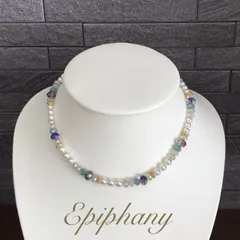 [nek-101bl] クラシカル パールネックレス ブルー系