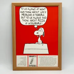 ビンテージ　ポスター　※希少な当時物　スヌーピー　グルメガイド　『 ジェリー サンドイッチ 』 1960's　額付　オリジナル アメリカ 　ヴィンテージ　フレーム　スヌーピー　グルメ　ガイド ( AZ2640 )