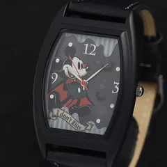 ケース/保/説明書付 稼動 良品 ディズニー QZ ハロウィン ミッキーマウス キャラクター文字盤 ブラック メンズ腕時計 2000000 NSK OMI