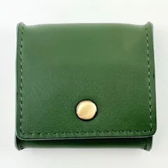 新品 未使用 小銭入れ 本革 コインケース グリーン 緑色 コンパクト シンプル ボタン式 メンズ レディース ビジネス お洒落 高級本革 大容量