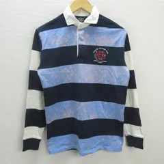 G■ポロジーンズ/POLOJEANS CO RalphLoren 長袖ラガーシャツ/ボーダー柄【S】紺系/men's/33【中古】■