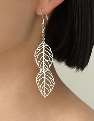 シルバー925葉脈ピアス