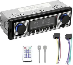 Artudatech ヴィンテージカー ラジオ ブルートゥース MP3プレーヤーAUX クラシックカー ステレオ+ リモコン