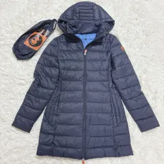 【使用感なし】SAVE THE DUCK ロングダウンコート キルティング 濃紺 ネイビー 極美品 パッカブル Mサイズ レディース Plumtech 軽量