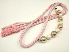 平和屋着物●和装小物　振袖用帯締め　装飾　飾り玉　パール　銀糸　撚り房　逸品　未使用　AAAW3397ay