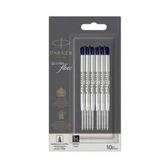 PARKER QUINKflow ボールペンインク リフィル 中字 ブラック 10本入り バリューパック
