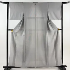 着物屋こころ■伝統工芸士　寺山存男　江戸小紋　毛万筋　ベージュ×グレー　逸品　未使用　cc521