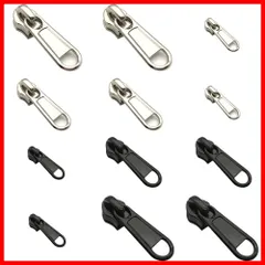 【数量限定】SANJAOYEE ファスナー 引き手 ファスナー 修理 スライダー 12個セット 3サイズ 金属製 引っ張りスライダー 取換 耐久性のあるジッパーヘッド 取り外し可能で再利用可能なジッパー交換スライダー