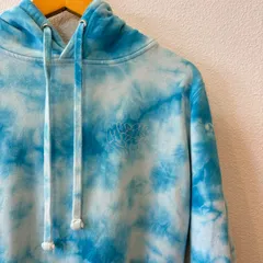 古着 XS パーカー RIPNDIP リップンディップ フード バックプリント タイダイ 水色のサムネイル