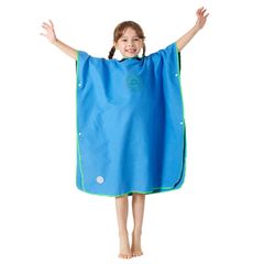 新品 IWK ラップタオル プールタオル タオルポンチョ スイミング 子供 男の子 女の子 (スカイブルーM)