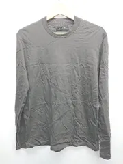 ◇ Θ nano universe ナノユニバース コットン 無地 長袖 Tシャツ カットソー サイズM チャコールグレー メンズ E  【1505290027557】