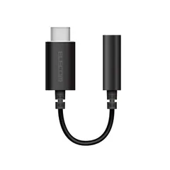 5個セット エレコム Type-C-4極φ3.5mmステレオミニプラグ変換ケーブル/デザイン耐久/ブラック EHP-C35DS01BKX5